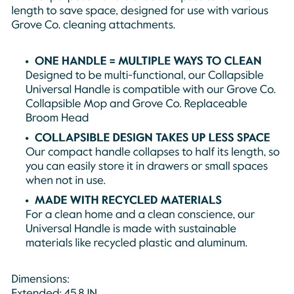 Grove Collaborative Gray Extendable Handle - Picture 6 of 6